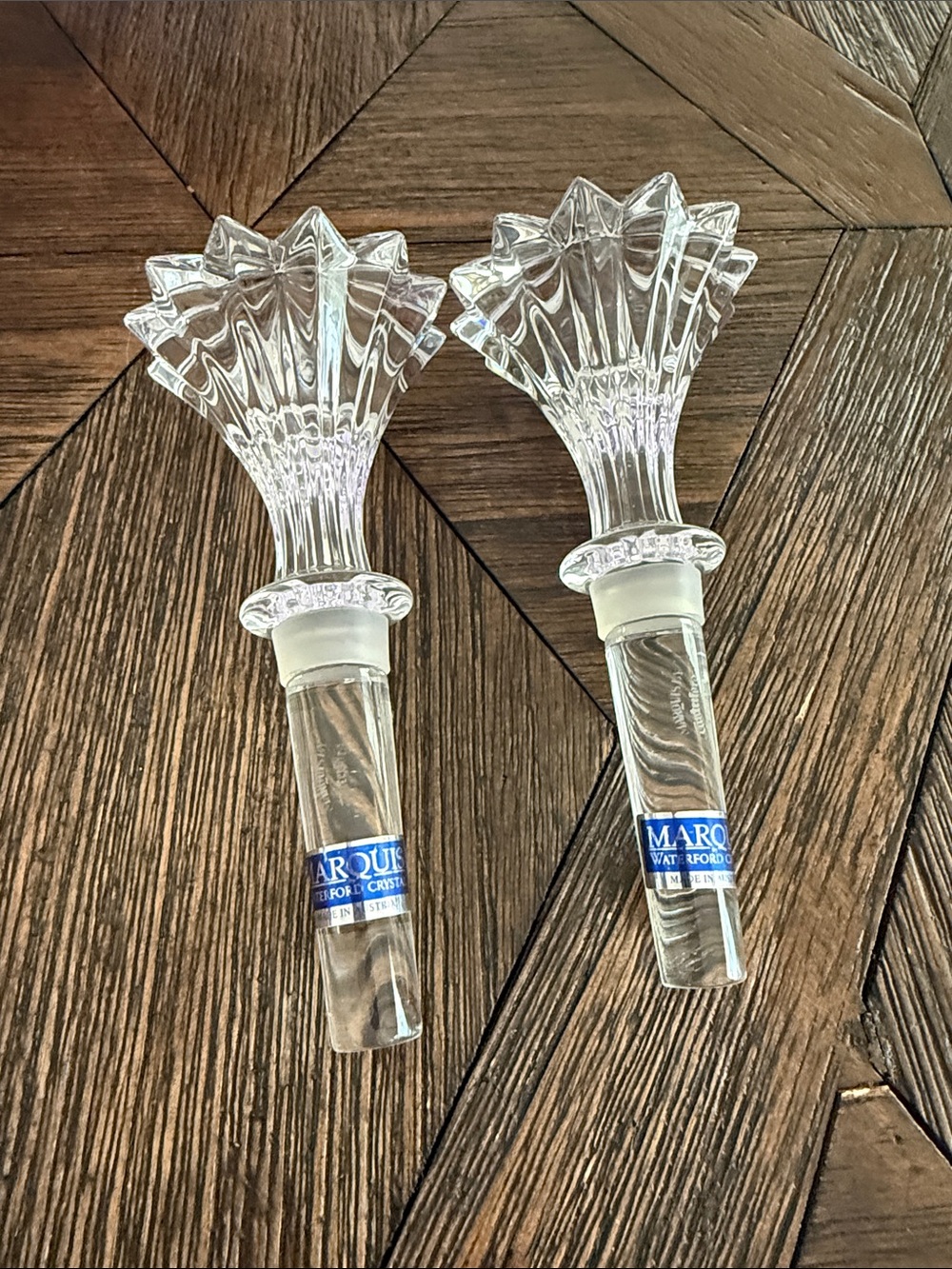 Marquis by Waterford Brookside Crystal Wine Stoppers Set of 2 Clear Brand New!